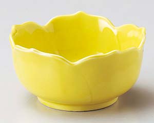 【まとめ買い10個セット品】和食器 ロ074-538 イエロー桔梗型小鉢(小)【キャンセル/返品不可】【厨房館】