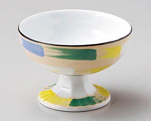 和食器 ロ075-028 赤絵色刷毛目高台小鉢【厨房館】