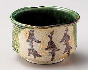 【まとめ買い10個セット品】和食器 ミ076-208 手造り織部サビ絵波口小付【キャンセル/返品不可】【厨房館】