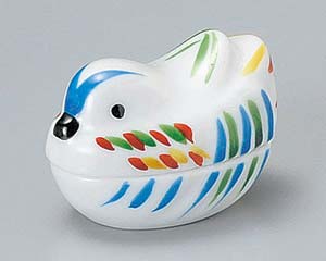 【まとめ買い10個セット品】和食器 チ082-148 オシドリ蓋付珍味(青)【キャンセル/返品不可】【厨房館】