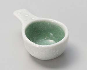 【まとめ買い10個セット品】和食器 ミ085-278 ヒワ吹白ドット手付丸珍味【キャンセル/返品不可】【厨房館】