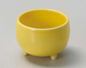 【まとめ買い10個セット品】和食器 カ087-198 黄釉丸三ツ足珍味【キャンセル/返品不可】【厨房館】