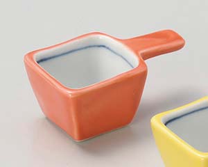 【まとめ買い10個セット品】和食器 ミ090-288 柿釉手付角珍味【キャンセル/返品不可】【厨房館】