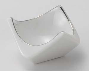 【まとめ買い10個セット品】和食器 キ090-268 白磁プラチナ三角小付【キャンセル/返品不可】【厨房館】