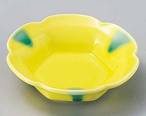 【まとめ買い10個セット品】和食器 ミ097-078 黄釉グリーン流六ツ山小鉢【キャンセル/返品不可】【厨房館】