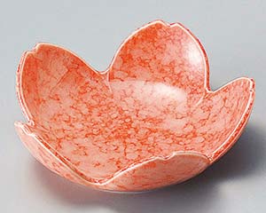 【まとめ買い10個セット品】和食器 ミ098-058 柿釉白吹桜型小鉢【キャンセル/返品不可】【厨房館】