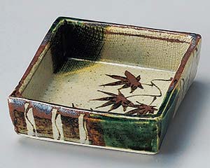 【まとめ買い10個セット品】和食器 ツ100-018 手描き織部角小鉢【キャンセル/返品不可】【厨房館】