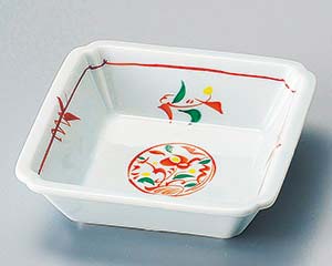 【まとめ買い10個セット品】和食器 ホ100-248 オレンジ花角鉢【キャンセル/返品不可】【厨房館】