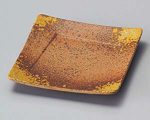 【まとめ買い10個セット品】和食器 ホ101-158 備前吹き松花堂角皿【キャンセル/返品不可】【厨房館】