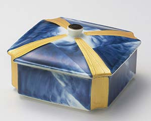 【まとめ買い10個セット品】和食器 ツ103-078 ダミ金クロス 角蓋物【キャンセル/返品不可】【厨房館】