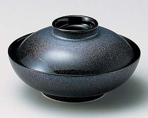 和食器 ホ104-138 ブルー吹平蓋向【厨房館】