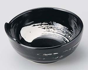 【まとめ買い10個セット品】和食器 ロ122-188 黒釉白刷毛呑水(大)【キャンセル/返品不可】【厨房館】