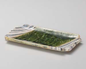 【まとめ買い10個セット品】和食器 イ142-048 織部隅切焼き物皿【キャンセル/返品不可】【厨房館】