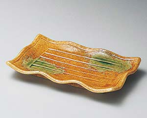 【まとめ買い10個セット品】和食器 オ149-168 波型伊賀織部焼物皿【キャンセル/返品不可】【厨房館】