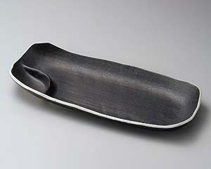 【まとめ買い10個セット品】和食器 ア152-038 黒釉仕切付長角大皿【キャンセル/返品不可】【厨房館】