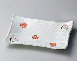 【まとめ買い10個セット品】和食器 テ162-158 粉引丸紋26角皿【キャンセル/返品不可】【厨房館】