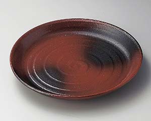 【まとめ買い10個セット品】和食器 テ174-138 赤楽黒吹10.0皿【キャンセル/返品不可】【厨房館】