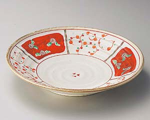 【まとめ買い10個セット品】和食器 ハ175-078 間取赤絵大皿【キャンセル/返品不可】【厨房館】