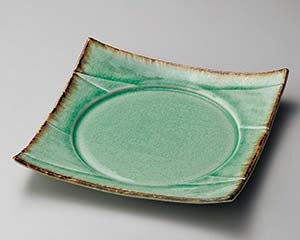 【まとめ買い10個セット品】和食器 ト184-228 翠玉7.5四方皿【キャンセル/返品不可】【厨房館】