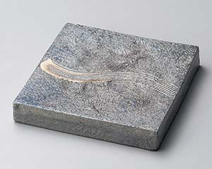 【まとめ買い10個セット品】和食器 メ191-018 黒窯変クシ目6.8角皿(両面使用可)【キャンセル/返品不可】【厨房館】