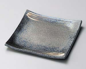 【まとめ買い10個セット品】和食器 メ190-068 黒窯変刷毛目5.0角皿【キャンセル/返品不可】【厨房館】