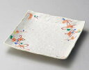 【まとめ買い10個セット品】和食器 ミ189-138 粉引赤絵小花正角7.0皿【キャンセル/返品不可】【厨房館】