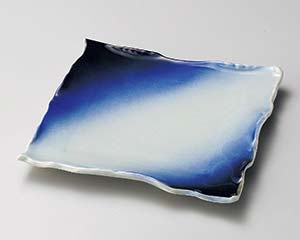 Kitchen, Dinerware, Cookware & Tools - 和食器 ロ189-148 蒼空四方皿(大)【厨房館】