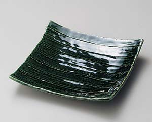 【まとめ買い10個セット品】和食器 ホ190-228 そぎ織部正角8.0皿【キャンセル/返品不可】【厨房館】