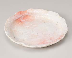 【まとめ買い10個セット品】和食器 イ202-178 桜志野輪花7.0皿【キャンセル/返品不可】【厨房館】