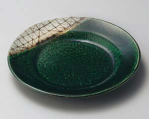 【まとめ買い10個セット品】和食器 ト206-068 サビ織部格子8.0和皿【キャンセル/返品不可】【厨房館】