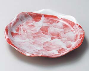 【まとめ買い10個セット品】和食器 ヤ203-028 赤楽花型7.0皿【キャンセル/返品不可】【厨房館】