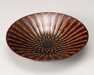 【まとめ買い10個セット品】和食器 ア208-108 竹林アメ25cm浅鉢【キャンセル/返品不可】【厨房館】