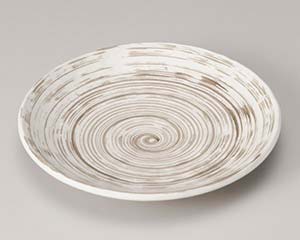 【まとめ買い10個セット品】和食器 イ209-048 うず刷毛白釉 17cm皿【キャンセル/返品不可】【厨房館】