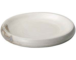 和食器 メ241-058 灰釉粉引10.0台皿【厨房館】