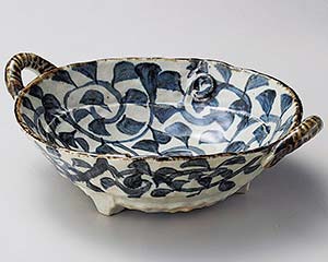 【まとめ買い10個セット品】和食器 ア251-048 タコ唐草両手付盛鉢【キャンセル/返品不可】【厨房館】