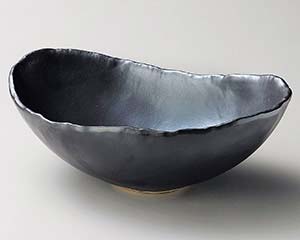 【まとめ買い10個セット品】和食器 カ266-088 黒マット変形鉢【キャンセル/返品不可】【厨房館】