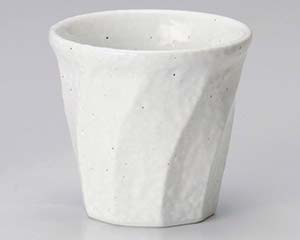 【まとめ買い10個セット品】和食器 ユ281-238 雪粉引ねじりロックカップ【キャンセル/返品不可】【厨房館】