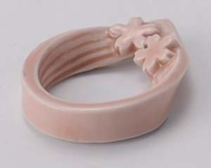 【まとめ買い10個セット品】和食器 ミ288-638 しずくリング桜手造り箸置【キャンセル/返品不可】【厨房館】