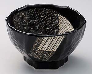 【まとめ買い10個セット品】和食器 ユ321-108 黒織部六角5.0丼【キャンセル/返品不可】【厨房館】