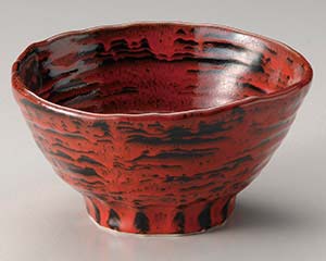 【まとめ買い10個セット品】和食器 ト322-198 赤柚子 三ッ押6.5丼【キャンセル/返品不可】【厨房館】