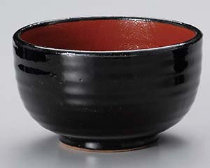 【まとめ買い10個セット品】和食器 テ328-028 赤と黒腰張5.5丼【キャンセル/返品不可】【厨房館】