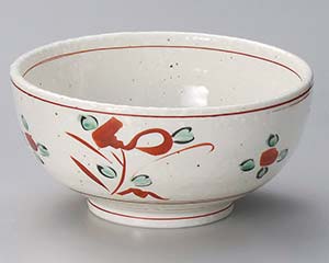 【まとめ買い10個セット品】和食器 ア332-428 赤絵手描花17.5cm丼【キャンセル/返品不可】【厨房館】
