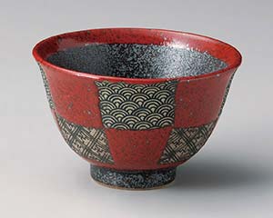 【まとめ買い10個セット品】和食器 テ349-178 赤市松青海波反4.0丼【キャンセル/返品不可】【厨房館】