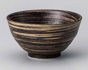 【まとめ買い10個セット品】和食器 カ365-278 至福黒手引飯碗(大)【キャンセル/返品不可】【厨房館】