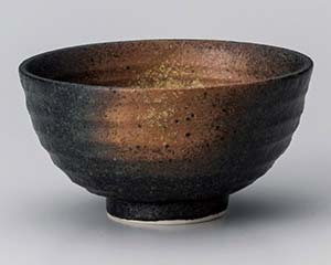 【まとめ買い10個セット品】和食器 カ366-388 黒備前吹き六兵衛めし碗(小)【キャンセル/返品不可】【厨房館】