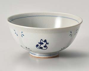 【まとめ買い10個セット品】和食器 ア373-338 せねこ茶碗青【キャンセル/返品不可】【厨房館】