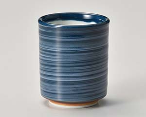 【まとめ買い10個セット品】和食器 キ376-098 青彩刷毛寿司湯呑【キャンセル/返品不可】【厨房館】