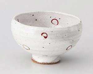 【まとめ買い10個セット品】和食器 オ387-288 粉引朱丸紋波渕煎茶【キャンセル/返品不可】【厨房館】