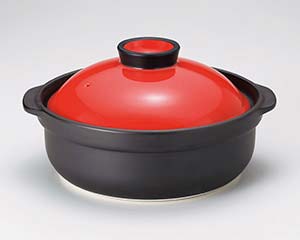 【まとめ買い10個セット品】和食器 コ404-328 宴赤/黒6号鍋【キャンセル/返品不可】【厨房館】
