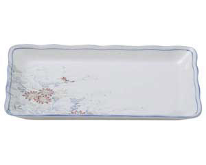 【まとめ買い10個セット品】和食器 オ442-438 古染錦春日野 波型7.0皿【キャンセル/返品不可】【厨房館】